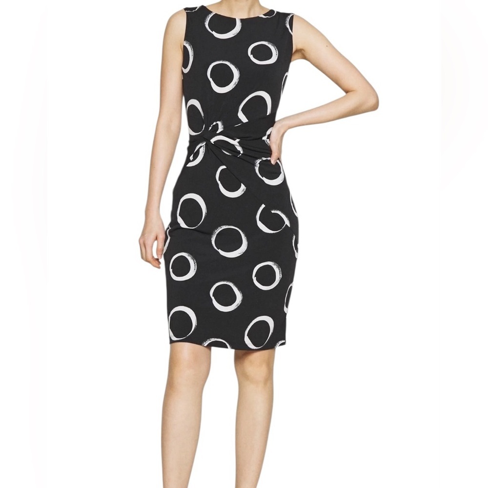 DKNY Dress Black/White Circle Print Size 6